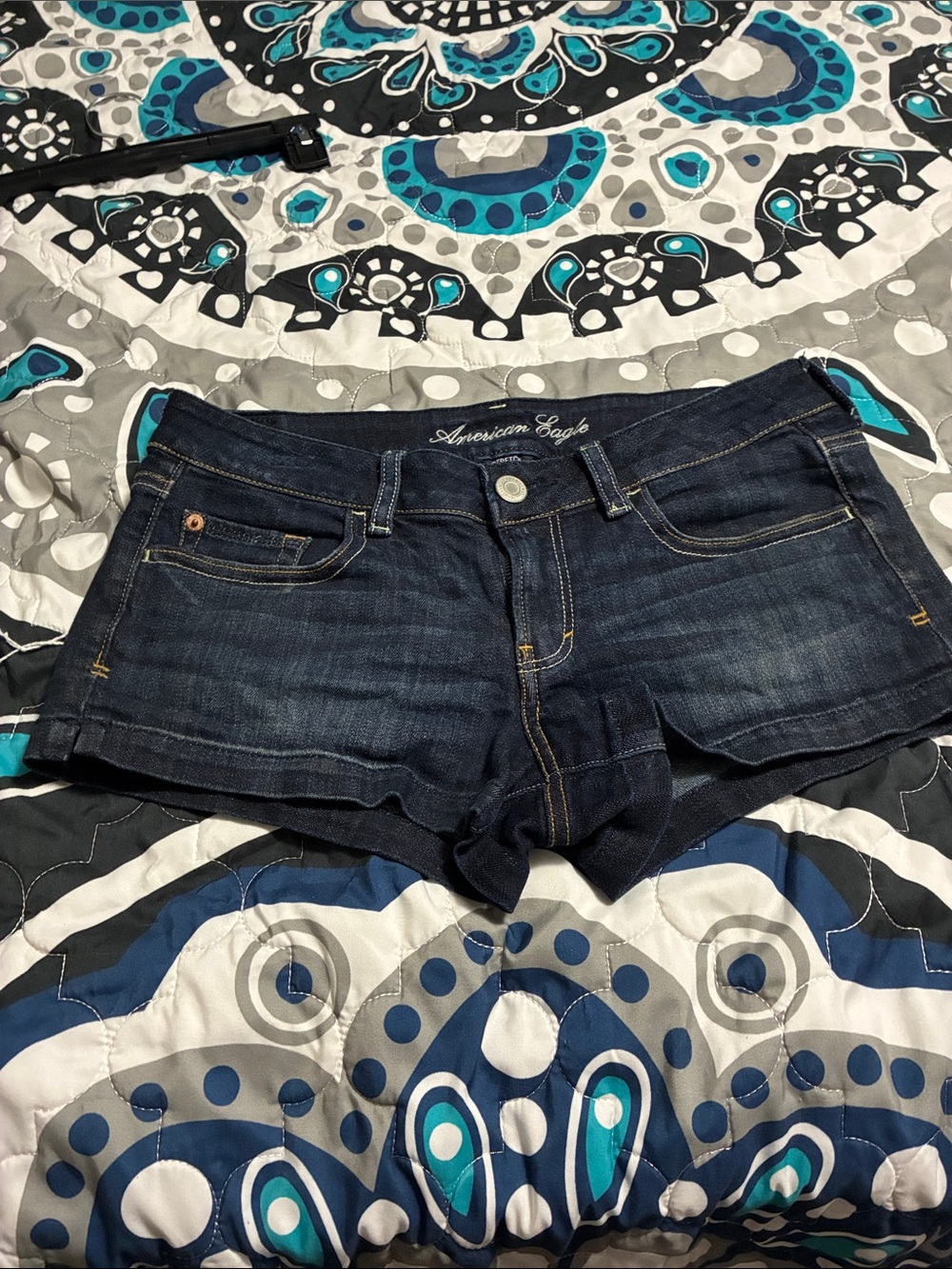 American Eagle Dark Indigo Stretch Jeans with Contrast Stitching
